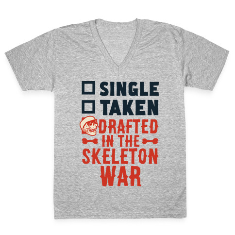 Single Taken Drafted in The Skeleton War V-Neck Tee Shirt