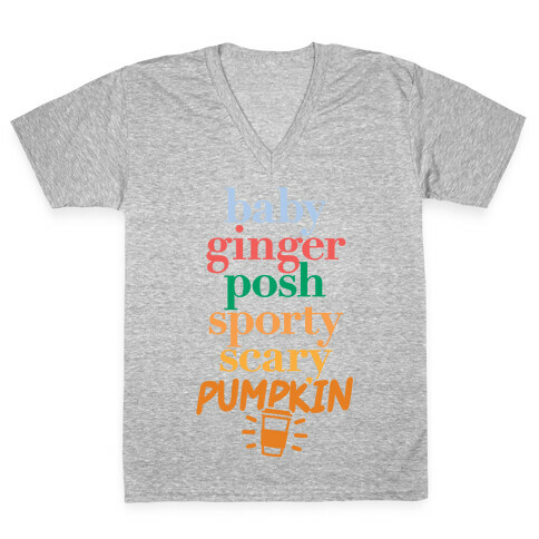 Spice Girls Members List (Pumpkin Spice) V-Neck Tee Shirt