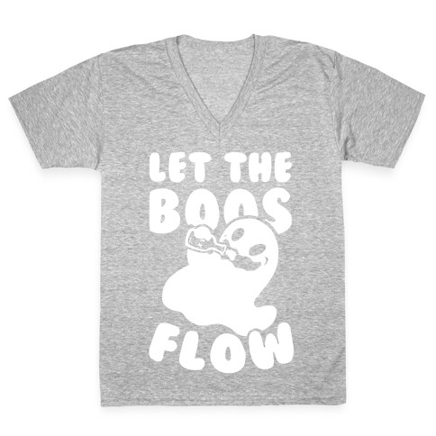 Halloween- Let the Boos Flow! V-Neck Tee Shirt