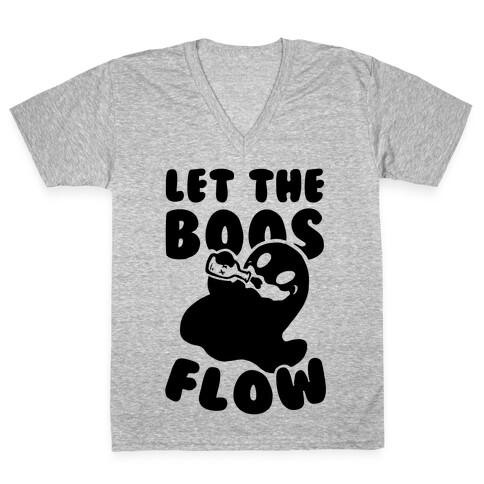 Halloween- Let the Boos Flow! V-Neck Tee Shirt