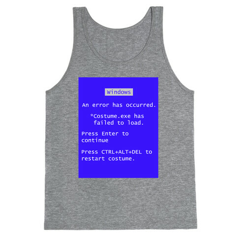 Blue Screen of Death Costume Tank Top