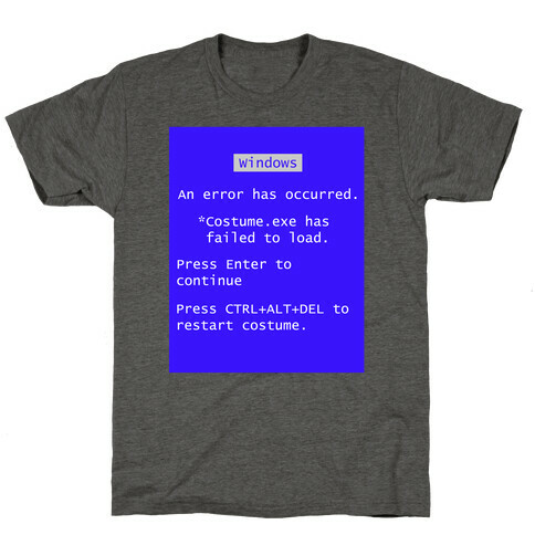 Blue Screen of Death Costume T-Shirt