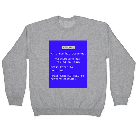 Blue Screen of Death Costume Pullover