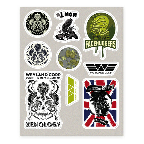 Xenomorph Parody  Stickers and Decal Sheet