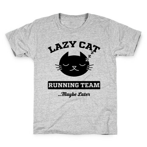 Lazy Cat Running Team Kids T-Shirt