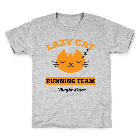 Lazy Cat Running Team Kids T-Shirt