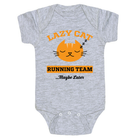 Lazy Cat Running Team Baby One-Piece