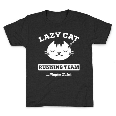 Lazy Cat Running Team Kids T-Shirt