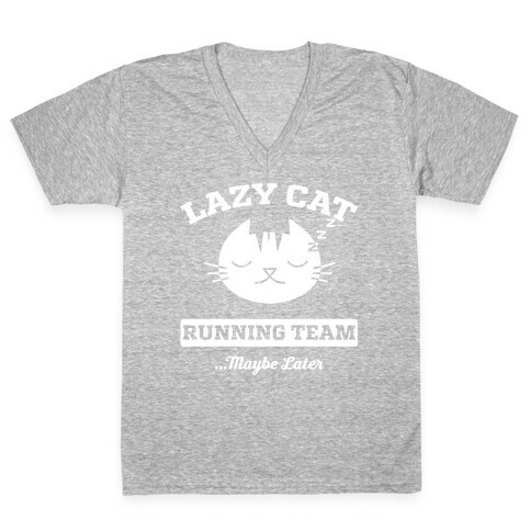 Lazy Cat Running Team V-Neck Tee Shirt