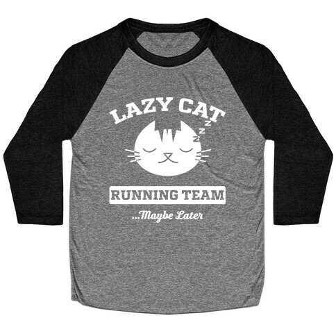 Lazy Cat Running Team Baseball Tee