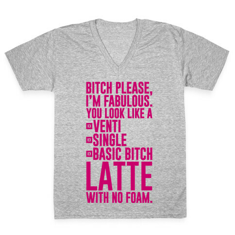 Basic Bitch Latte V-Neck Tee Shirt