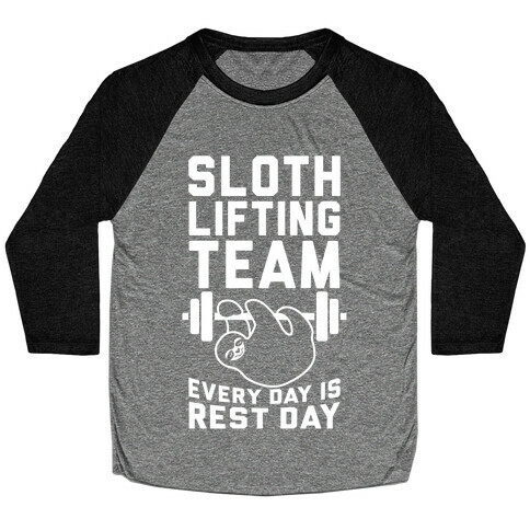 Sloth Lifting Team Baseball Tee