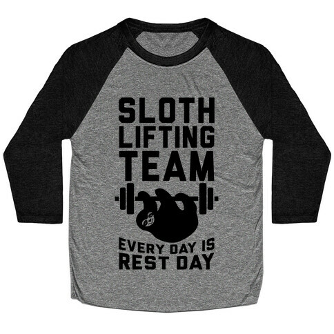 Sloth Lifting Team Baseball Tee