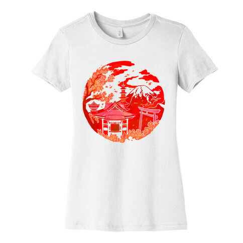 Japan's Mount Fuji and Shinto Shrines Inside the Rising Sun Womens T-Shirt