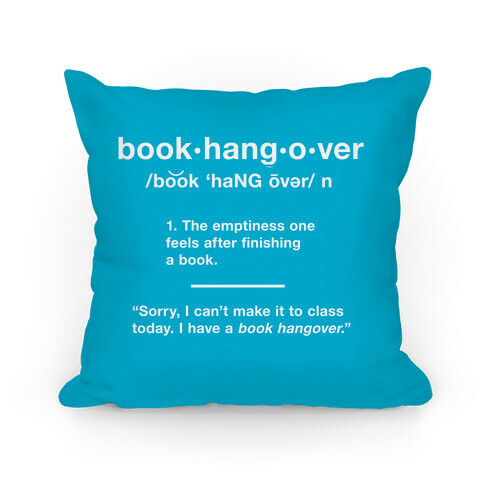 Book Hangover Definition Pillow