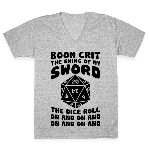 Boom, Crit, The Swing Of My Sword V-Neck Tee Shirt