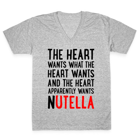 The Heart Wants Nutella V-Neck Tee Shirt