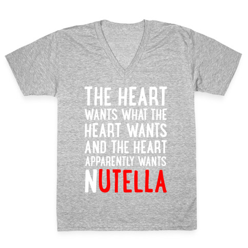 The Heart Wants Nutella V-Neck Tee Shirt