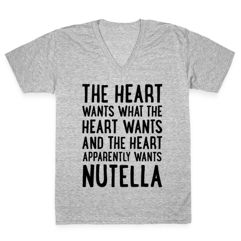 The Heart Wants Nutella V-Neck Tee Shirt