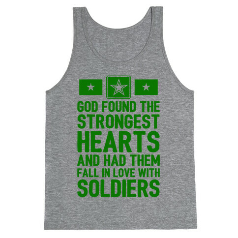 God Found The Strongest Hearts (Army) Tank Top