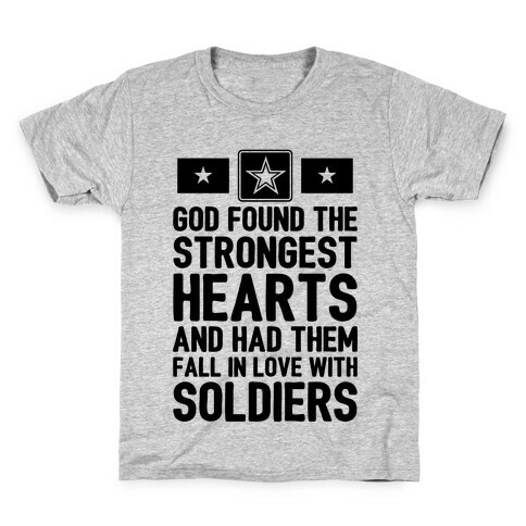 God Found The Strongest Hearts (Army) Kids T-Shirt