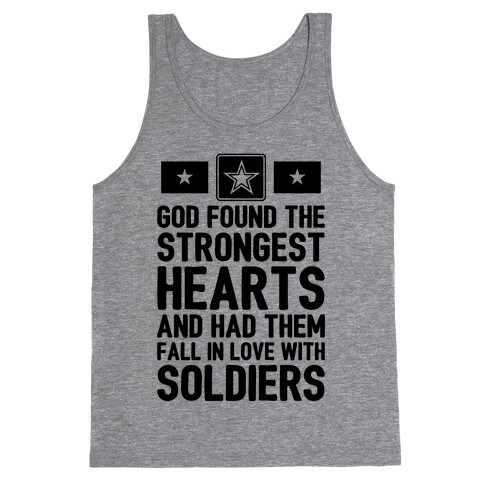 God Found The Strongest Hearts (Army) Tank Top