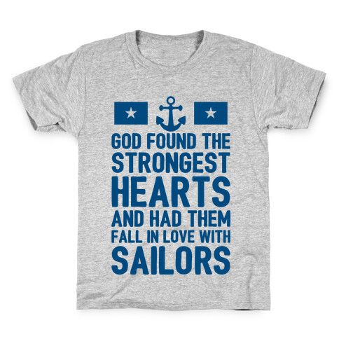 God Found The Strongest Hearts (Navy) Kids T-Shirt