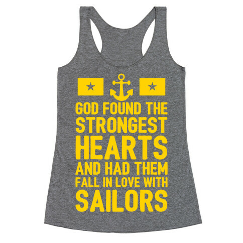 God Found The Strongest Hearts (Navy) Racerback Tank Top