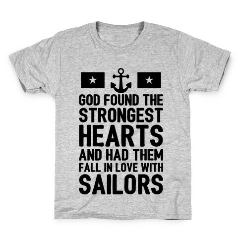 God Found The Strongest Hearts (Navy) Kids T-Shirt