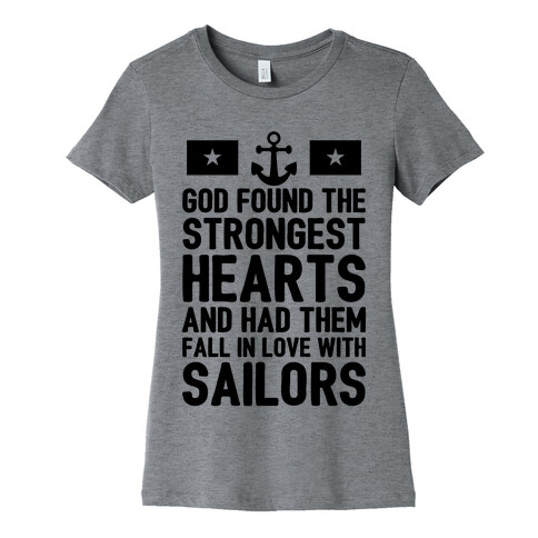 God Found The Strongest Hearts (Navy) Womens T-Shirt