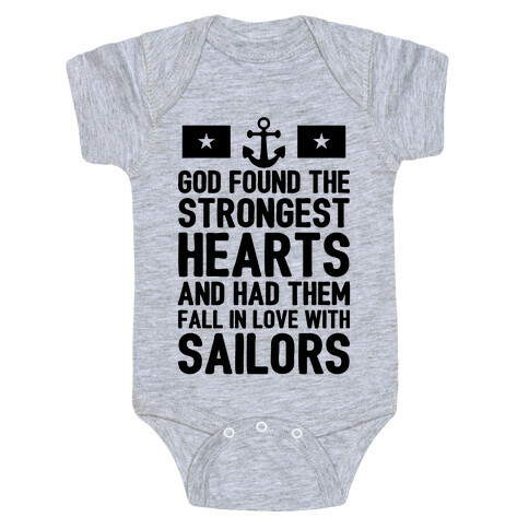 God Found The Strongest Hearts (Navy) Baby One-Piece