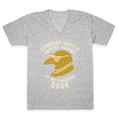 Someone Gently Rapping At My Door V-Neck Tee Shirt