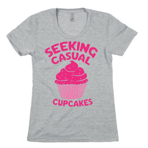 Seeking Casual Cupcakes Womens T-Shirt