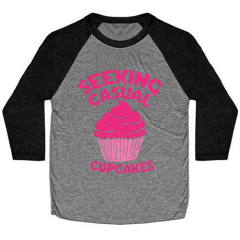 Seeking Casual Cupcakes Baseball Tee