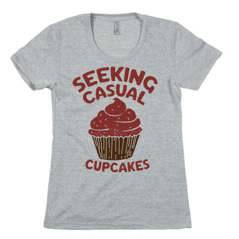 Seeking Casual Cupcakes Womens T-Shirt