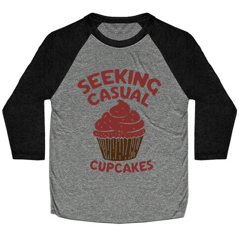 Seeking Casual Cupcakes Baseball Tee