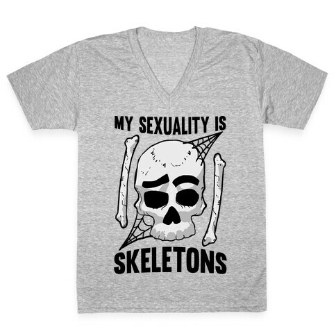 My Sexuality Is Skeletons V-Neck Tee Shirt