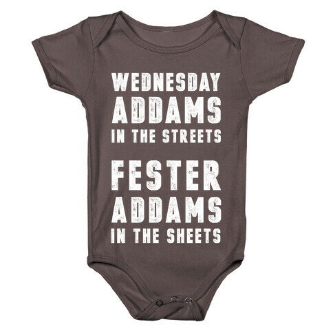 Wednesday Addams In The Streets Fester Addams In The Sheets Baby One-Piece