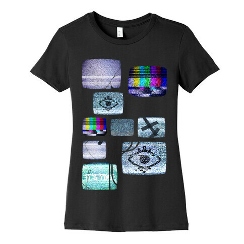 Static Tv Set Womens T-Shirt