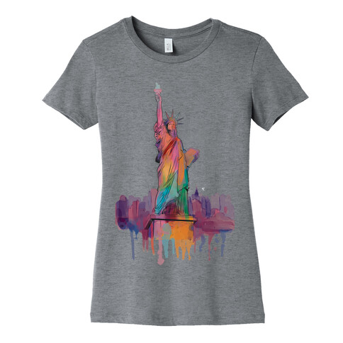 Statue Of Liberty Watercolor Womens T-Shirt