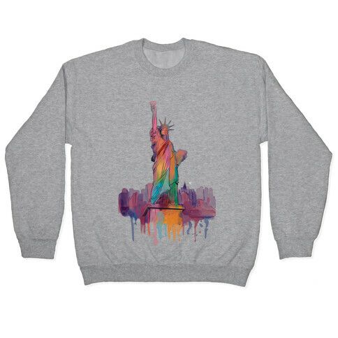 Statue Of Liberty Watercolor Pullover
