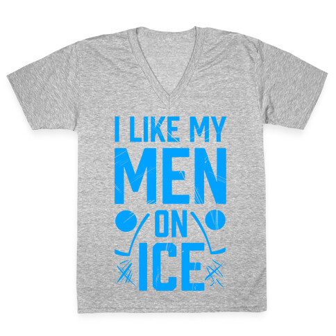 I Like My Men on Ice V-Neck Tee Shirt