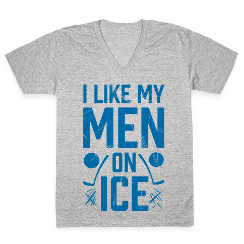 I Like My Men on Ice V-Neck Tee Shirt
