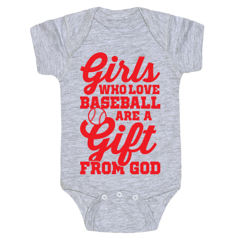 Girls Who Love Baseball Are A Gift From God Baby One-Piece