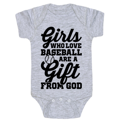 Girls Who Love Baseball Are A Gift From God Baby One-Piece