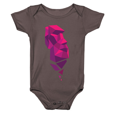 Fractal Moai Head Baby One-Piece