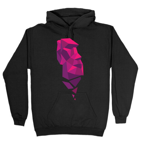 Fractal Moai Head Hooded Sweatshirt