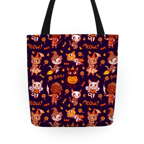 Spooky Cute Cats in Halloween Costumes Tote