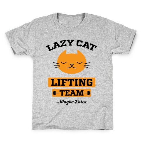 Lazy Cat Lifting Team Kids T-Shirt