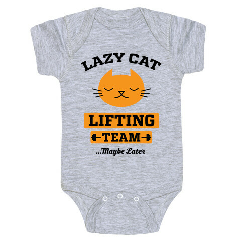Lazy Cat Lifting Team Baby One-Piece